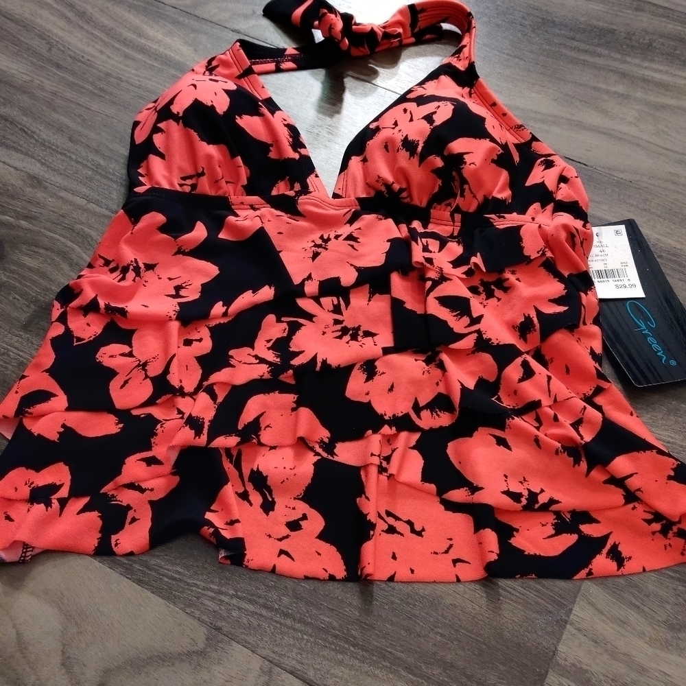 Coral Beach Ruffle Halter Tankini - Picture 6 of 6